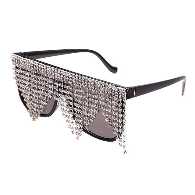 Tassel Rhinestone Sunglasses Fashion Square – Bold Beautiful Beauties
